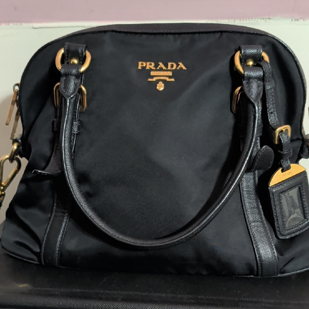 EUC Prada Nylon Black Satchel Bag